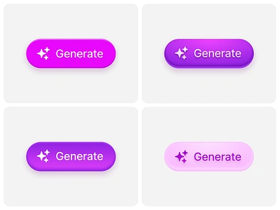 Generate Buttons 💜 ai buton clean component design element generate gradient icon interface layout minimal neumorphism options rounded shadow simple skeumorphism sparkles ui