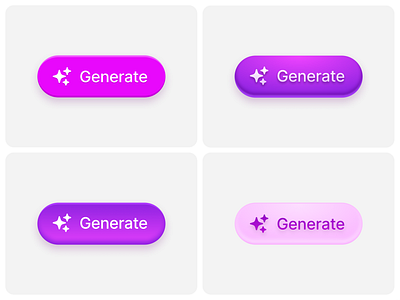 Generate Buttons 💜 ai buton clean component design element generate gradient icon interface layout minimal neumorphism options rounded shadow simple skeumorphism sparkles ui