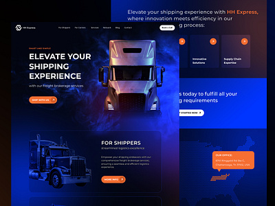 HH Express: Website for Logistic Company design freight brokerage landing landing page logistic logistic website redesign shipping ui ui design ux web design website