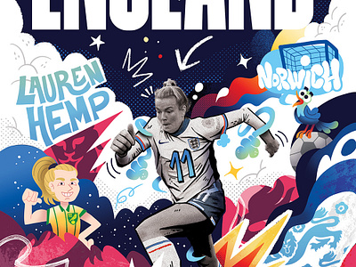 England Lionesses Team / Programme Cover collage cover digital england football lionesses print soccer sport women