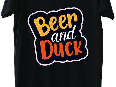 Beer and Duck T-Shirt Design branding design graphic design illustration logo t shirt t shirt design typography typography t shirt