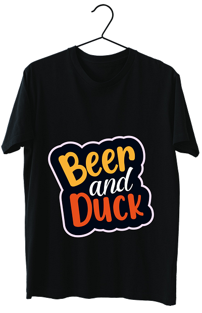 Beer and Duck T-Shirt Design branding design graphic design illustration logo t shirt t shirt design typography typography t shirt