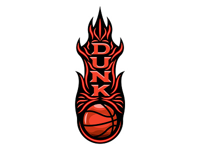 Slam Dunk Logo in Fire basketball ball basketball logo basketball team flame logo design logo in fire orange slam dunk sport emblem sport logo t shirt print