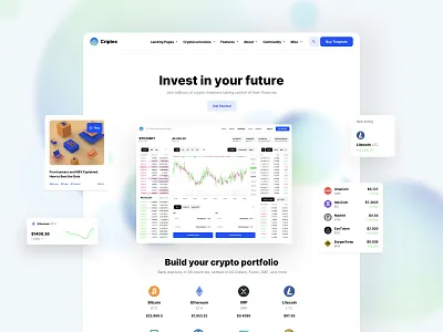 Crypto Trading Landing page made with Framer bitcoin blockchain crypto crypto exchange crypto startup crypto wallet cryptocurrency defi framer framer template investment landing landing page nocode sell crypto trade trading ui web3 website design
