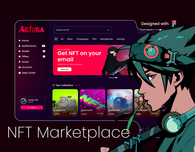 NFT Marketplace Landing Page bitcoin etherium nft auction nft landing page nft marketplace nft sale nft token open sea