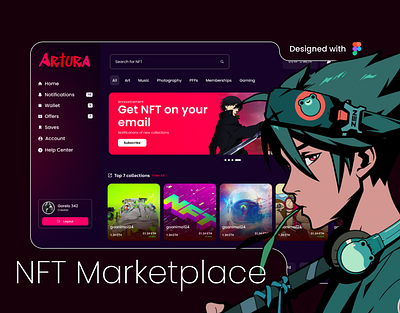 NFT Marketplace Landing Page app bitcoin branding design etherium nft nft landing page nft marketplace nft sale nft token open sea ui ux