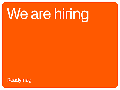 Readymag is hiring web design