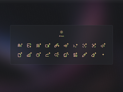 AI art generation icon set ai branding design icon logo practice saas ui ux