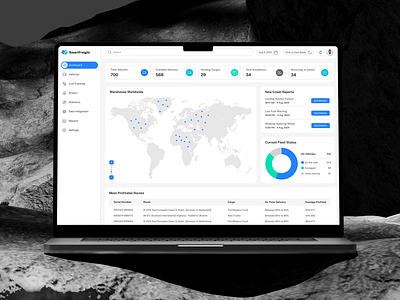 Fleet Management System | Freight Management cargos dashboard delivery management design fleet management fleet management system design freight freight management location logistics logistics dashboard product design shipment shipping tracking transport truckers ui ux web app web app design