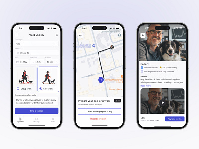 Dog walker mobile app concept design mobile app mobile ui ui design