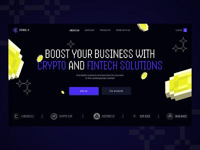 Landing page for crypto platform branding concept design illustration landing page logo ui design uxui design web design website