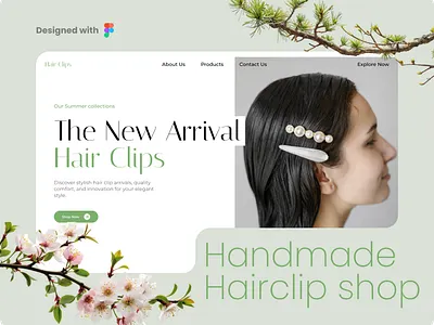 Handmade hairclips Shop Landing Page craft shop fashion store handmade landing page handmade ui