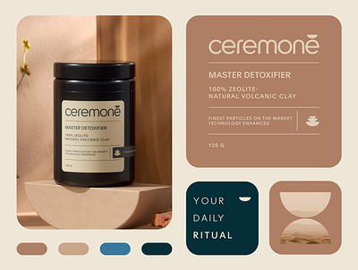 Ceremone Branding & Packaging Design Supplement 3d animation branding design emblem graphic design health illustration label logo logotype motion graphics packaging packaging design supplement supplements ui vitamin vitamins wellness