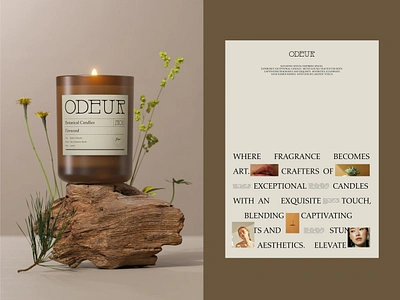 Odeur Branding & Packaging Design - Botanical Candles 3d branding candle packaging candles candles branding decor decoration design emblem graphic design home label label design logo logotype motion graphics packaging packaging design scent typography