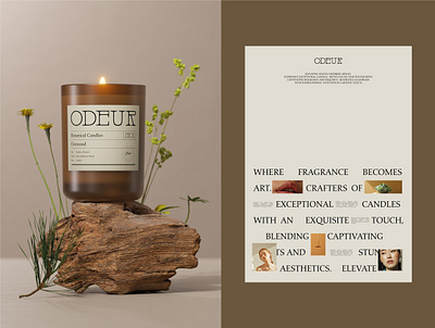 Odeur Branding & Packaging Design - Botanical Candles 3d branding candle packaging candles candles branding decor decoration design emblem graphic design home label label design logo logotype motion graphics packaging packaging design scent typography