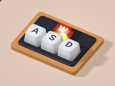 3D keys 3d concept illustration