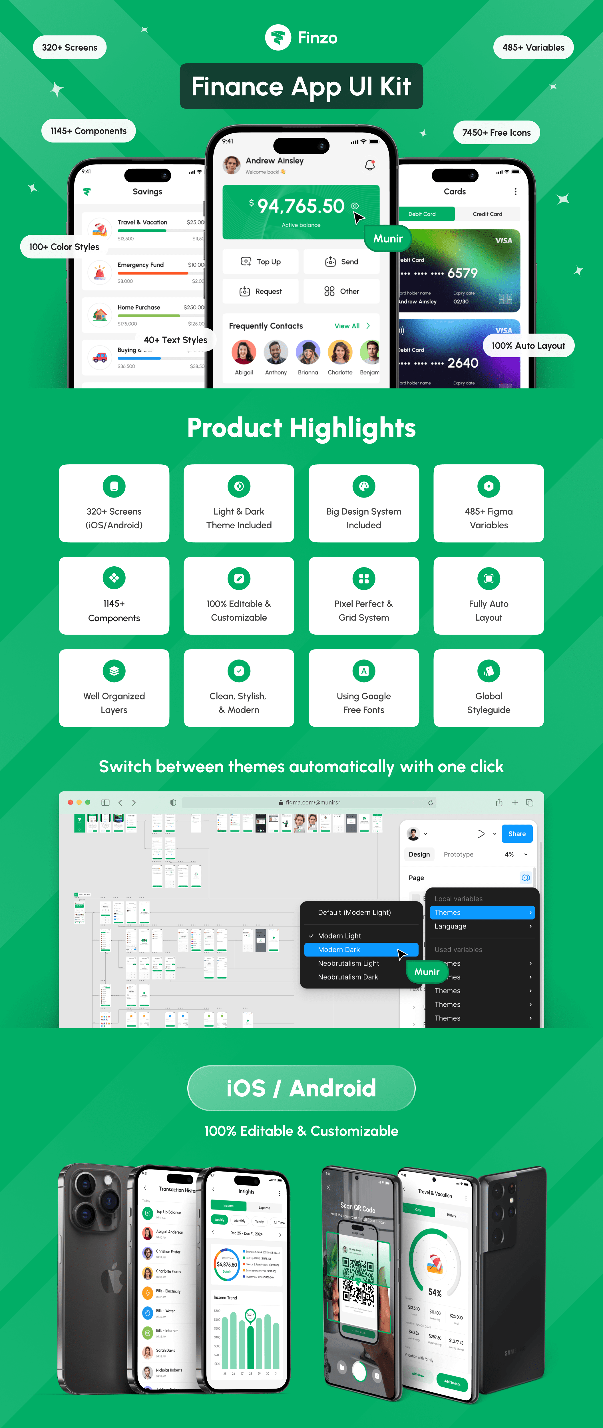 Example of Finance App UI Kit