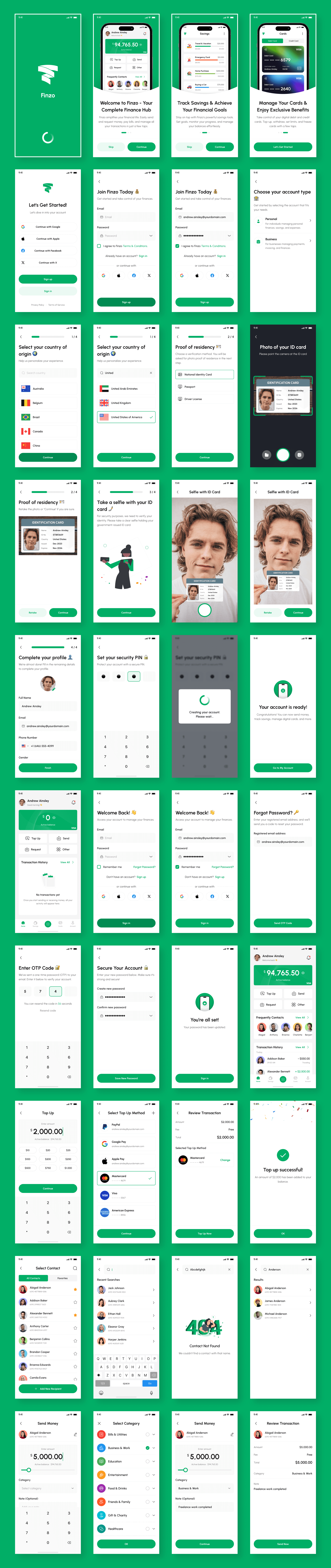 Example of Finance App UI Kit