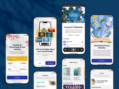 Case Study: Whole Body Prayer App animation app design application design graphic design health illustration interaction design interface mental health mobile mobile design motion graphics ui user experience user interface ux web design website wellness