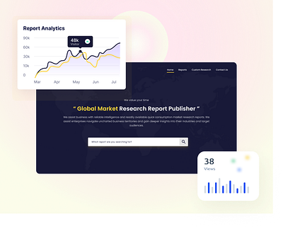 Global Market Research Report Publisher Website Landing Page branding graphic design ui ux