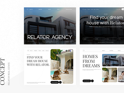 Relator Real Estate - Landing Page Concept design figma hero ui userexperience uxui uxuidesigner webdesign webdesigner