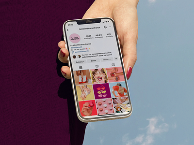 Le mini macaron — Instagram feed art direction beauty brand design brand identity brand visual branding care design feed feel good graphic design identité visuelle instagram laurène calvez logo nail polish pink red self care visual design