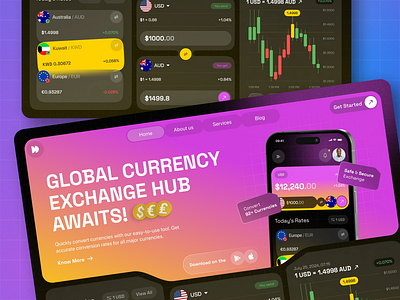 Latest Currency Exchange Website Design bitcoin crypto wallet currency currency converter currency exchange figma finance finance app graphic design investment minimal ui ux wallet wallet app web design website design