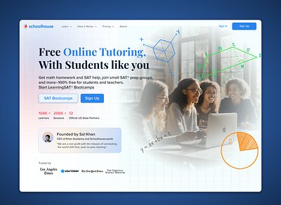 Schoolhouse landing page product design ui design ux design web design