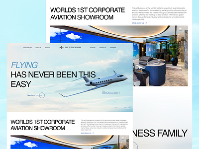 The Jet Business landing page air airplane avaiation landing page ui web design