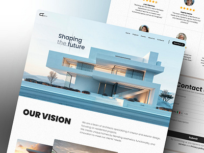 Landing page for architecture company architecture bold colorful colors design designer desktop figma landing landing page layout logo minimal minimalist presentation ui uiux ux web webdesign