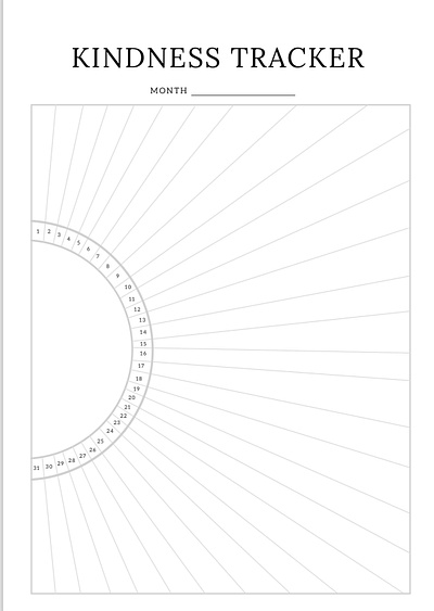 Easy to use kindness tracker canva template tracker