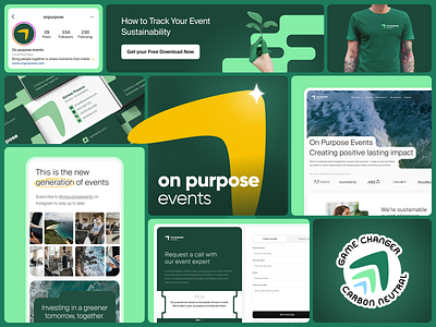 Onpurpose® Events. Branding and visual design. brand brand guidelines branding colorful design dribbble graphic graphic design green illustration logo mobile design ui ux vector visual design visual identity web website design yellow