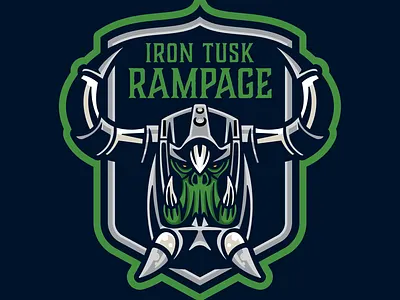 Iron Tusk Rampage branding design illustration logo logos sports sports branding vector