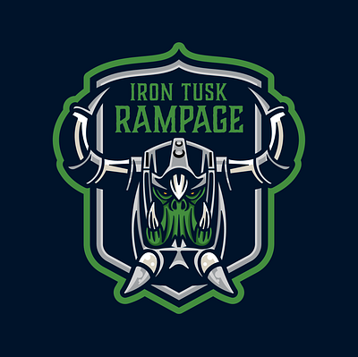 Iron Tusk Rampage branding design illustration logo logos sports sports branding vector