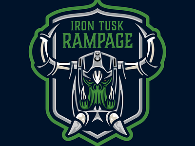 Iron Tusk Rampage branding design illustration logo logos sports sports branding vector