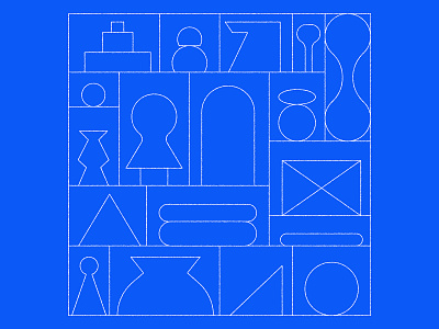 Objects blue illustration line art minimal objects outline stroke