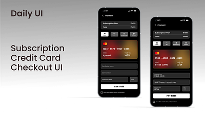 Credit Card UI Design #DailyUI02 graphic design ui
