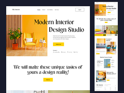 Abu Interior Landing page Website design abu hasan agency architecture bold clean company furniture home page interior agency interior design landing page minimal minimalistic design modern design room ui ux web website website design