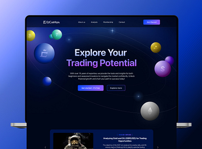 Landing Page - EzCapAsia Website blockchain branding crypto dark theme design ezcapasia interactive landing page ui design ui ux universal ux design web design website