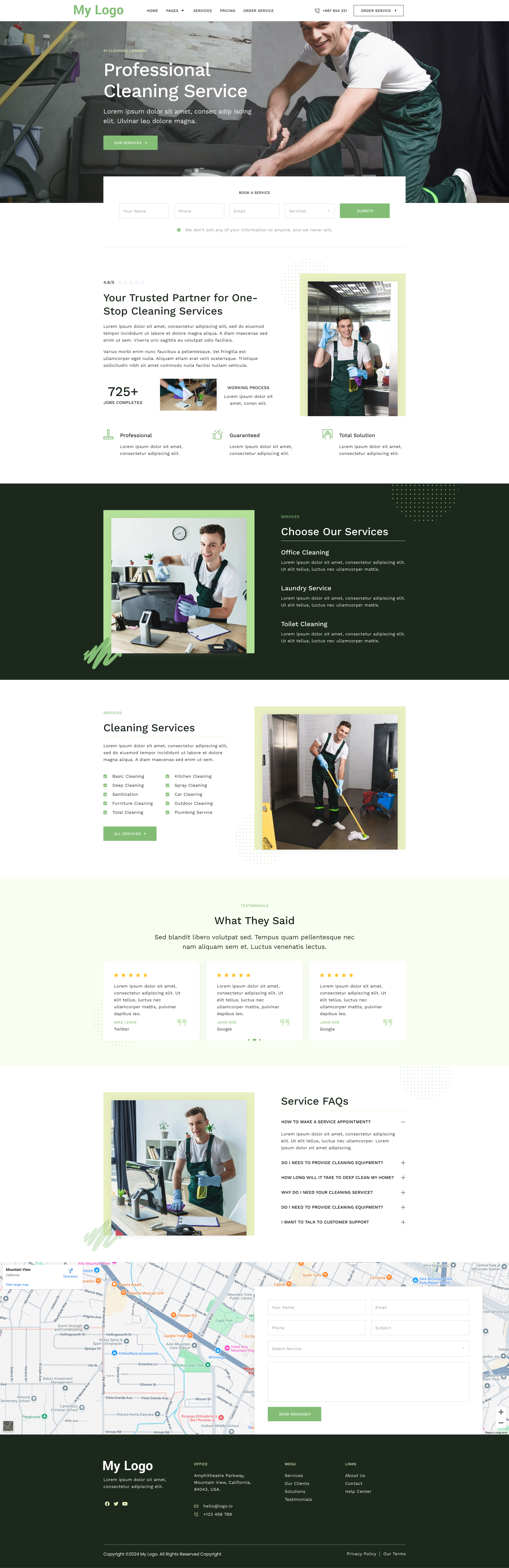 Cleaning Services website ui mockup 3d animation branding design graphic design illustration logo motion graphics ui vector