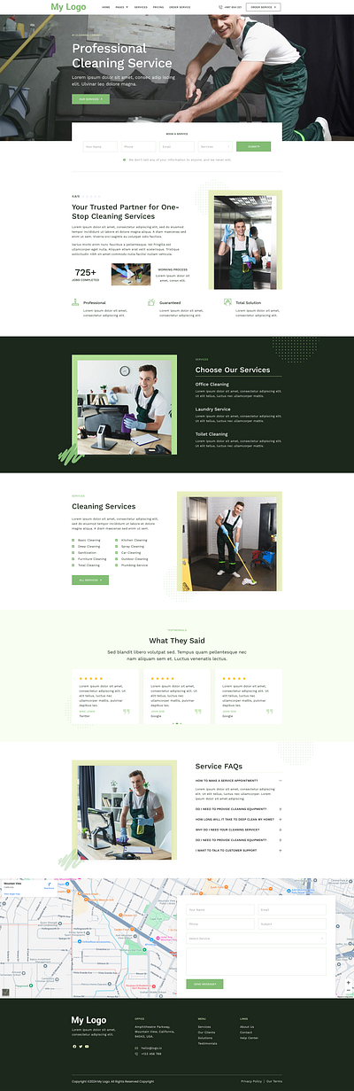 Cleaning Services website ui mockup 3d animation branding design graphic design illustration logo motion graphics ui vector