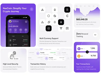 Bento Grid Crypto Mobile App app bento crypto design finance landing mobile product product design ui ui design ux ux design wallet website