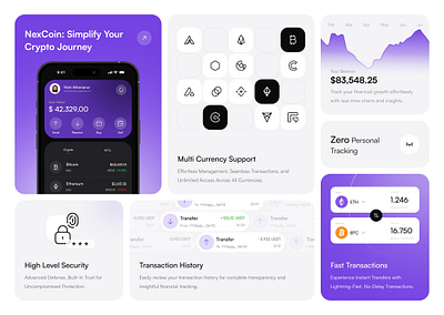 Bento Grid Crypto Mobile App app bento crypto design finance landing mobile product product design ui ui design ux ux design wallet website