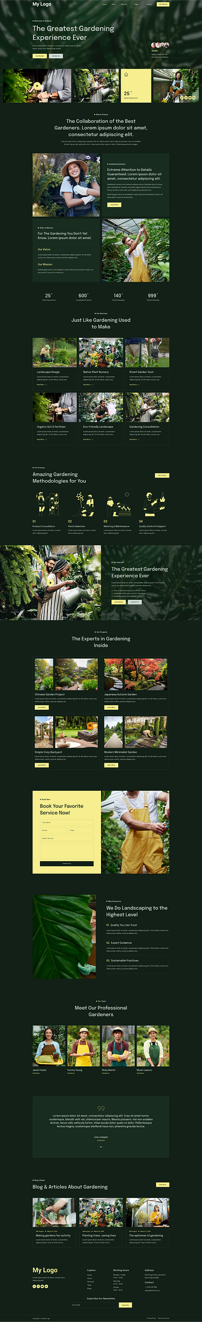 Landscaping Services Website UI Mockup 3d animation branding design graphic design illustration logo motion graphics ui vector