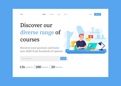 e-learning platform hero section e learning platform figma hero section promi tasnim ui uiux ux zarin