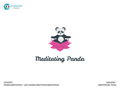 Meditating Panda Logo Design design graphic design illustration logo lotus meditating panda yoga