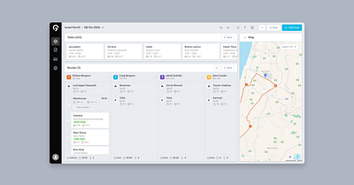 Delivery routes planner platform animation app designsystem draganddrop sidebar ui ux