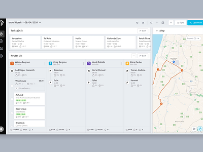 Delivery routes planner platform animation app designsystem draganddrop sidebar ui ux