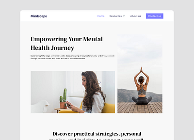 Mindscape - Mental Health Blog blog clean landinpage mentalhealth modern uiux