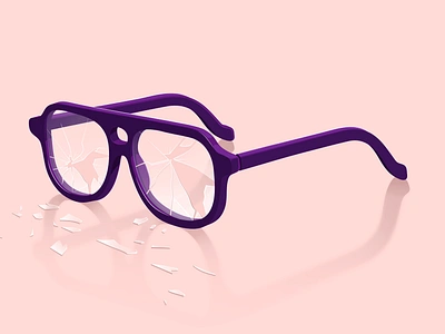 Broken glasses break broken glass glasses illustration illustrator minimal purple vector